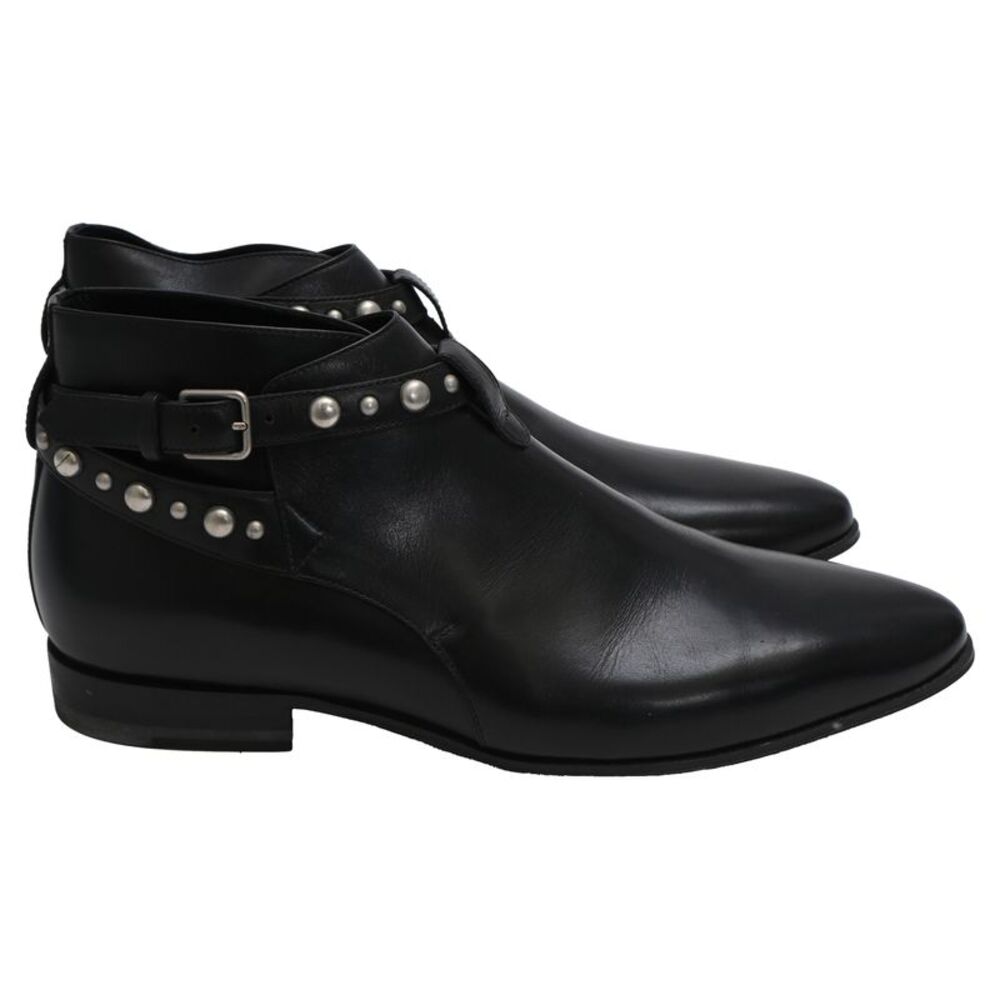 Saint Laurent Jodhpur Studded Ankle Boots in Black Leather - Picture 1 of 7